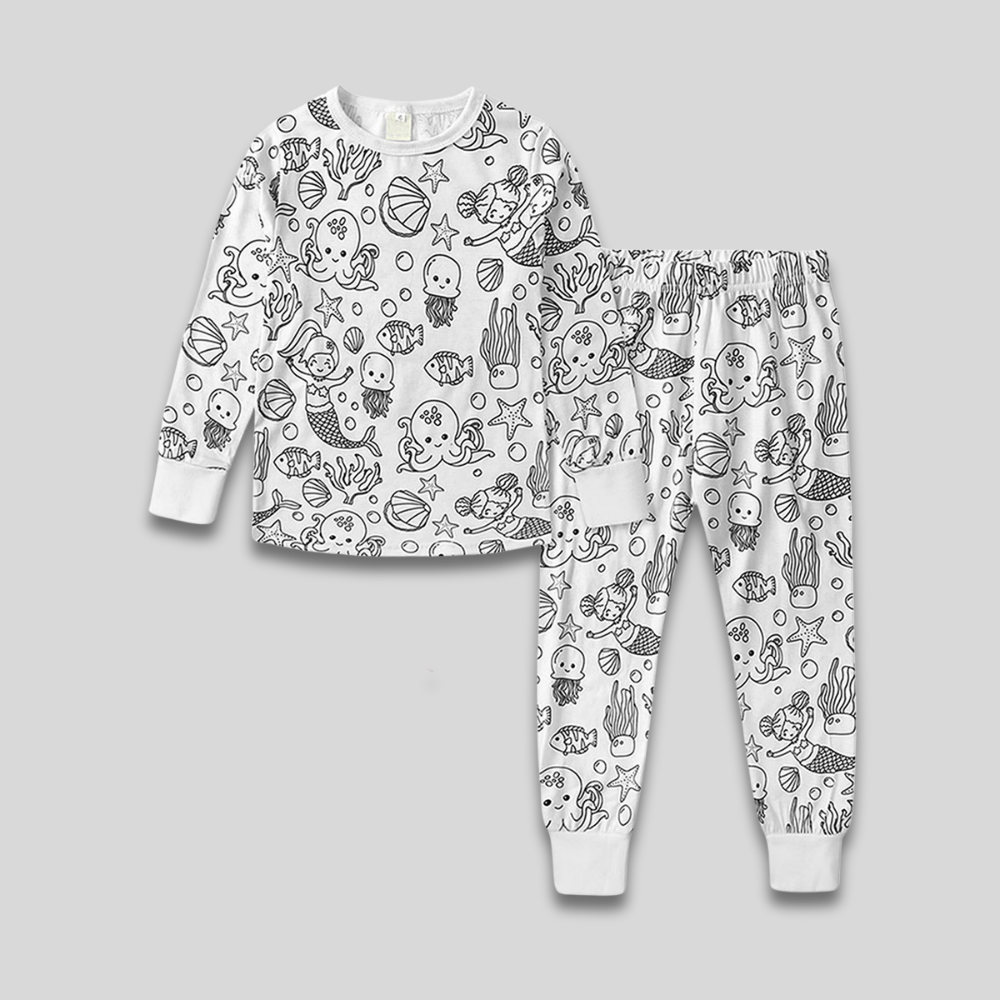 Pavoco Schlafanzüge Meereswelt / 3T Gemütliches Weihnachts-Pyjama-Set für Kinder langarm weich zweiteilig festlich