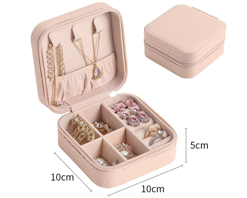 Pavoco Schmuckkästchen Elegantes Schmuckkästchen für Damen kompakt aus Leder mit praktischen Fächern