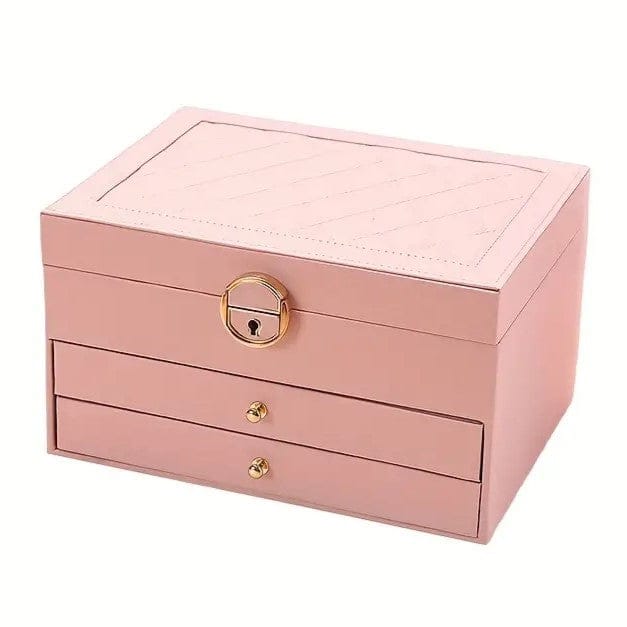 Pavoco Schmuckkästchen Rosa Elegante Schmuckschatulle Damen aus Leder mit optimaler Organisation und schützender Innenseite