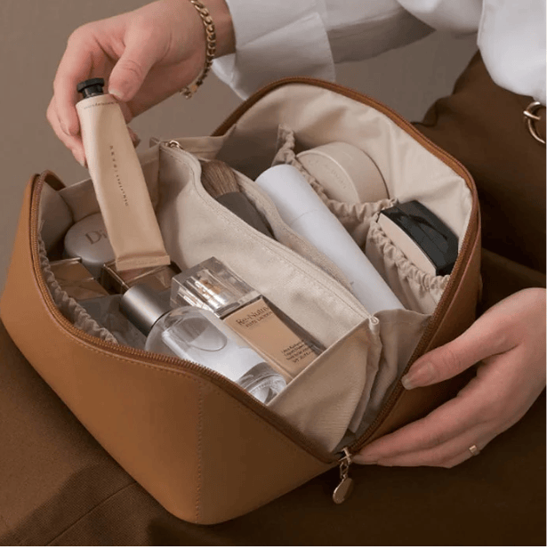 Pavoco Schönheitsaufbewahrung & -organisatoren Elegante Kosmetiktasche für Damen kompakt wasserabweisend mit Fächern