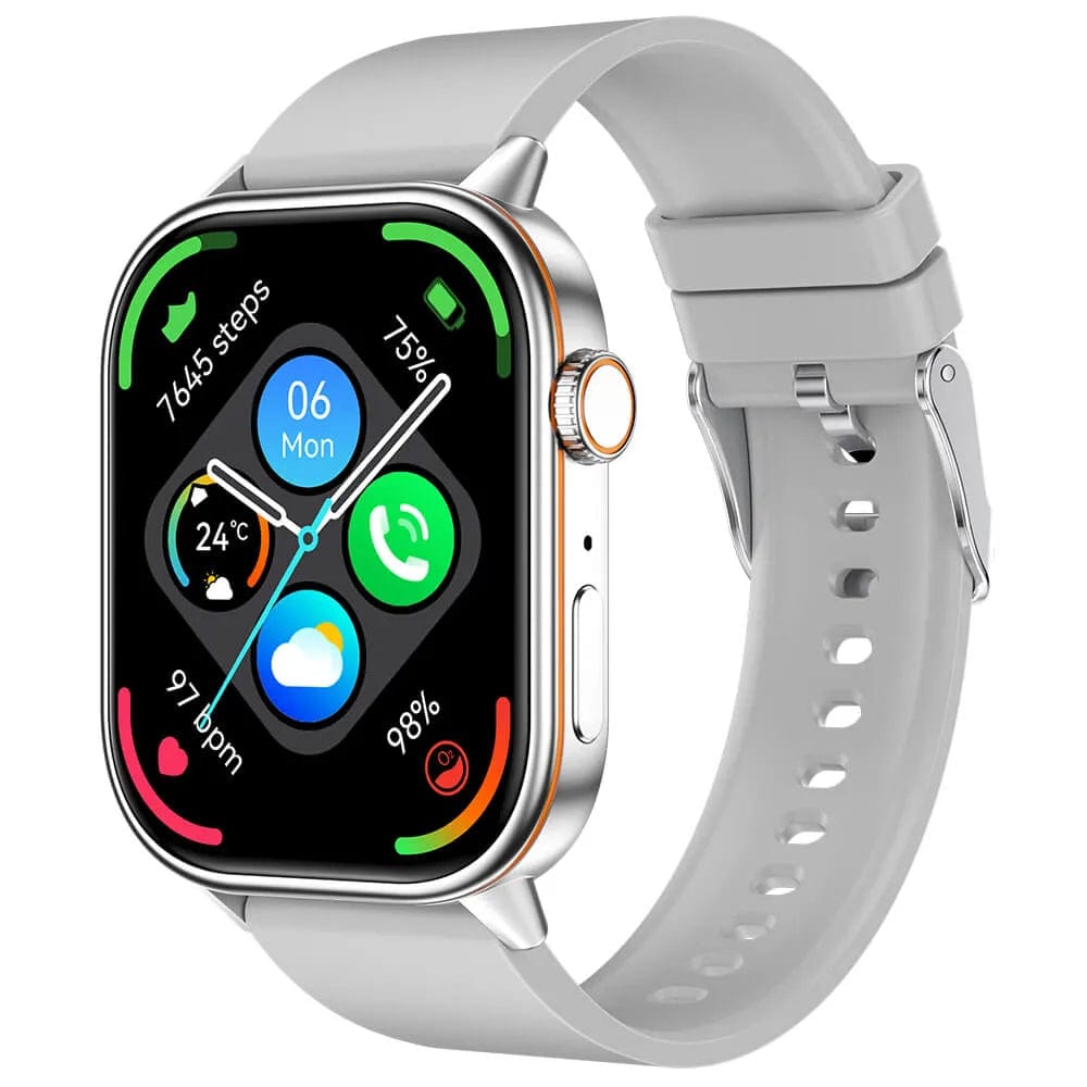 Pavoco Smartwatches Silber - Silikon Funktionale Smartwatch für Unisex aktiv wasserfest mit GPS