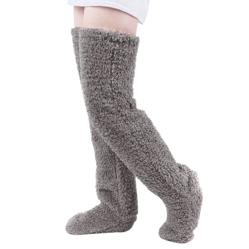 Pavoco Socken Grau Kuschelige Fleece-Wintersocken für Unisex warm gemütlich bequem
