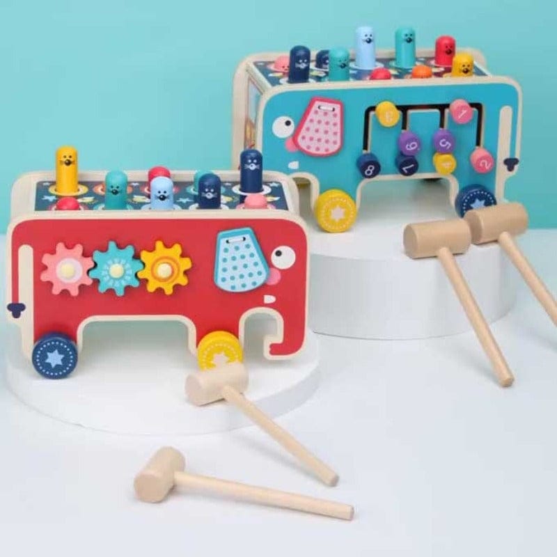 Pavoco Spielzeug & Spiele Bunter Holzspielzeugwagen für Kinder ab 2 Jahren 5-in-1 Lernspielzeug aus Holz