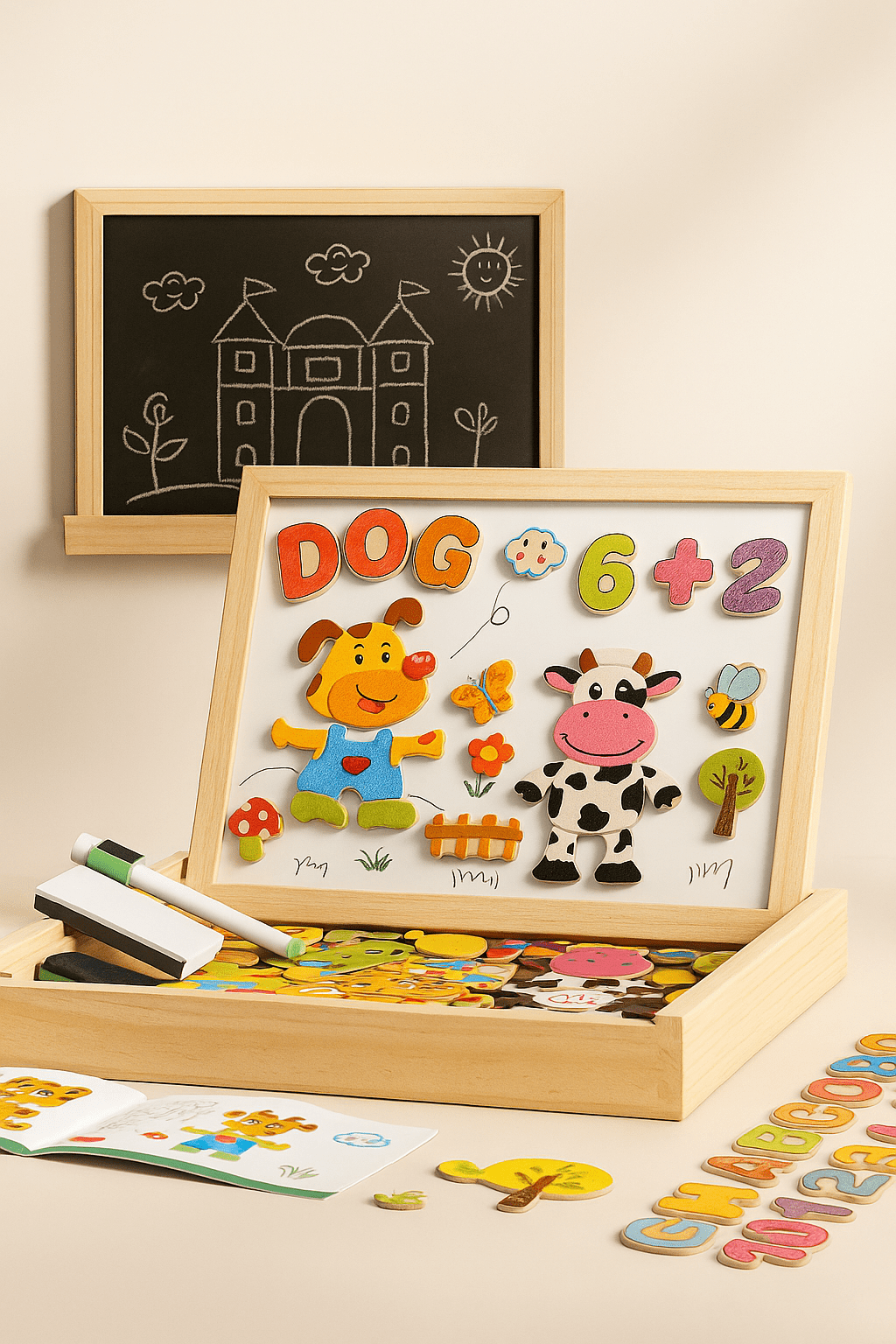 Pavoco Staffeleien Zoo | vielseitige 2-in-1 Zeichentafel für Kinder robust