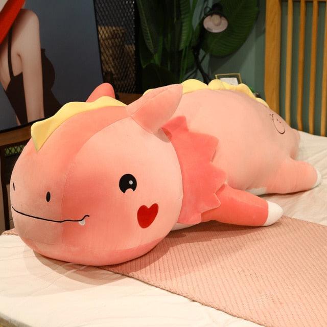 Pavoco Stofftiere & Plüschspielzeug 78 cm / Rosa Kawaii Jumbo Plüschdinosaurier für Kinder weich bunt umarmbar Kuscheltier