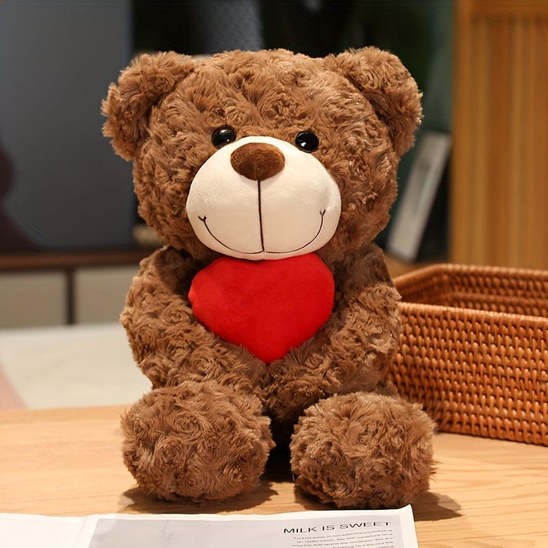 Pavoco Stofftiere & Plüschspielzeug Dunkelbraun / 45cm Kuscheliger Plüschbär für Unisex mit Herz weich ideales Geschenk Valentinstag
