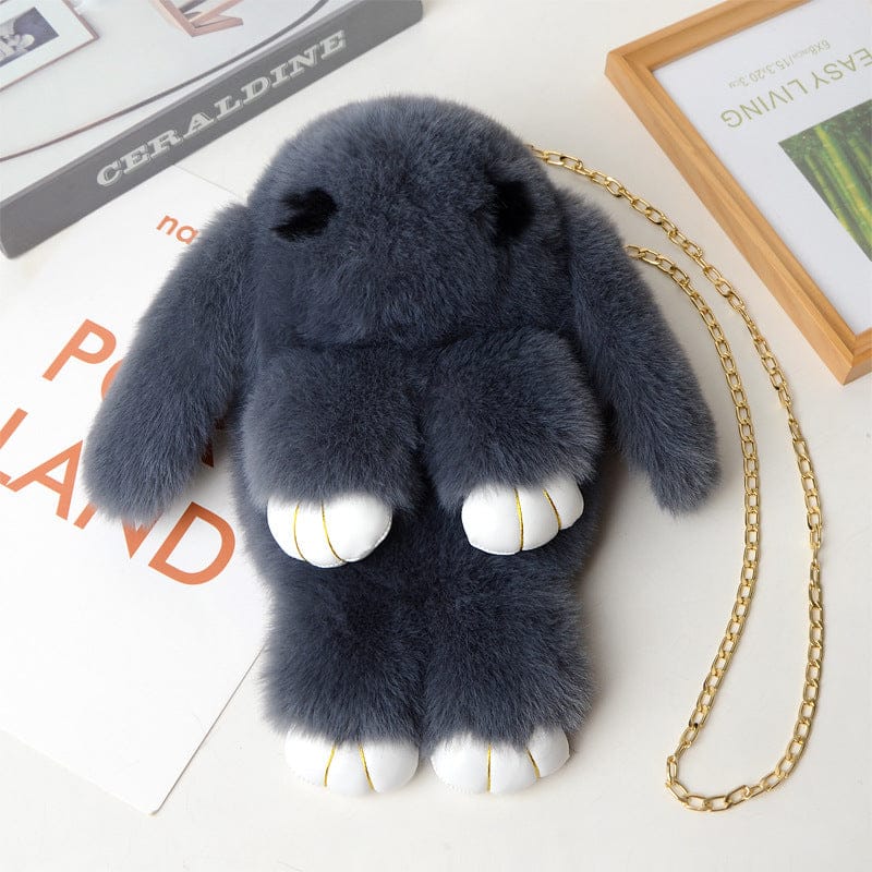 Pavoco Stofftiere & Plüschspielzeug Dunkelgrau Weiche Kindertasche für Kinder Plüsch Kaninchen niedlich vielseitig