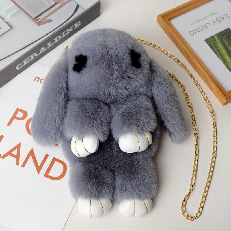 Pavoco Stofftiere & Plüschspielzeug Grau Weiche Kindertasche für Kinder Plüsch Kaninchen niedlich vielseitig