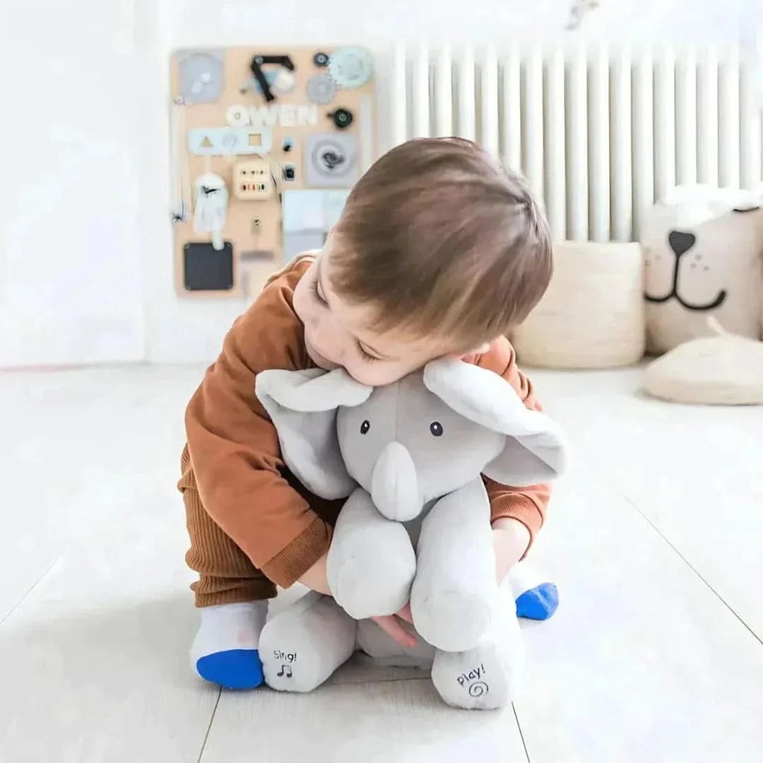 Pavoco Stofftiere & Plüschspielzeug Grau Weicher Baby-Elefant Kuscheltier für Kleinkinder interaktiv Lernfreund Plüsch