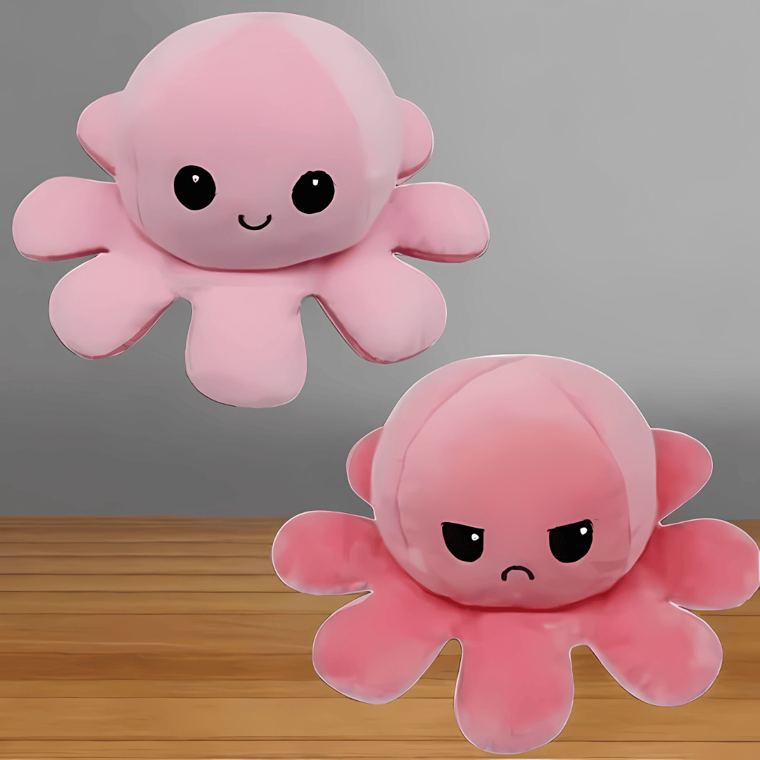 Pavoco Stofftiere & Plüschspielzeug Rosa-Rosa Weicher Wendbarer Oktopus-Plüsch für Kinder und Erwachsene langlebig kuschelig Baumwolle