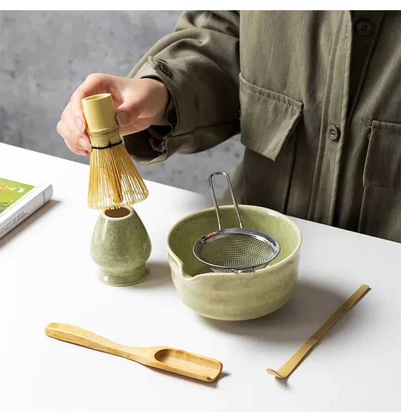 Pavoco Teesets Traditionelles Matcha Tee Set für Teeliebhaber mit Zubehör hochwertig elegant