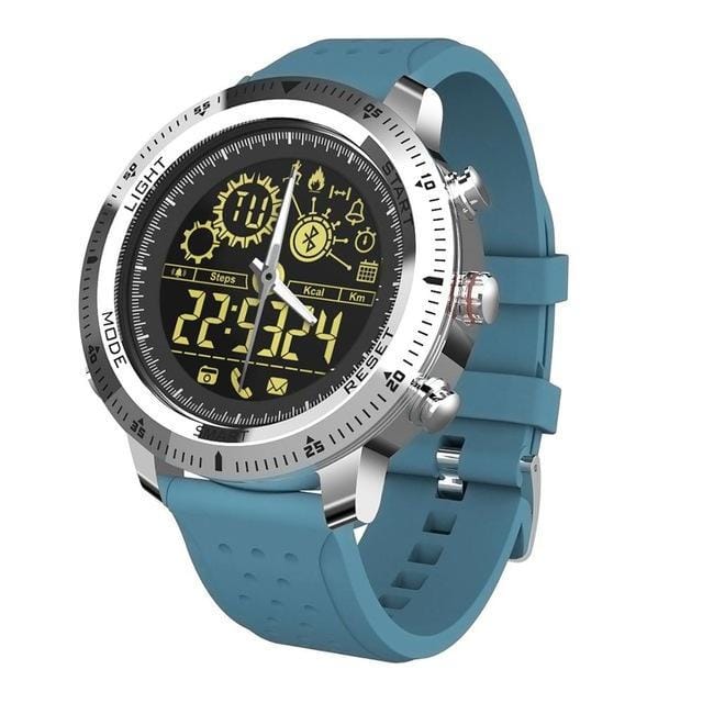 Pavoco Tragbare Technologie blau Elegante Smartwatch für Unisex wasserdicht mit Schrittzähler Bluetooth 4.0