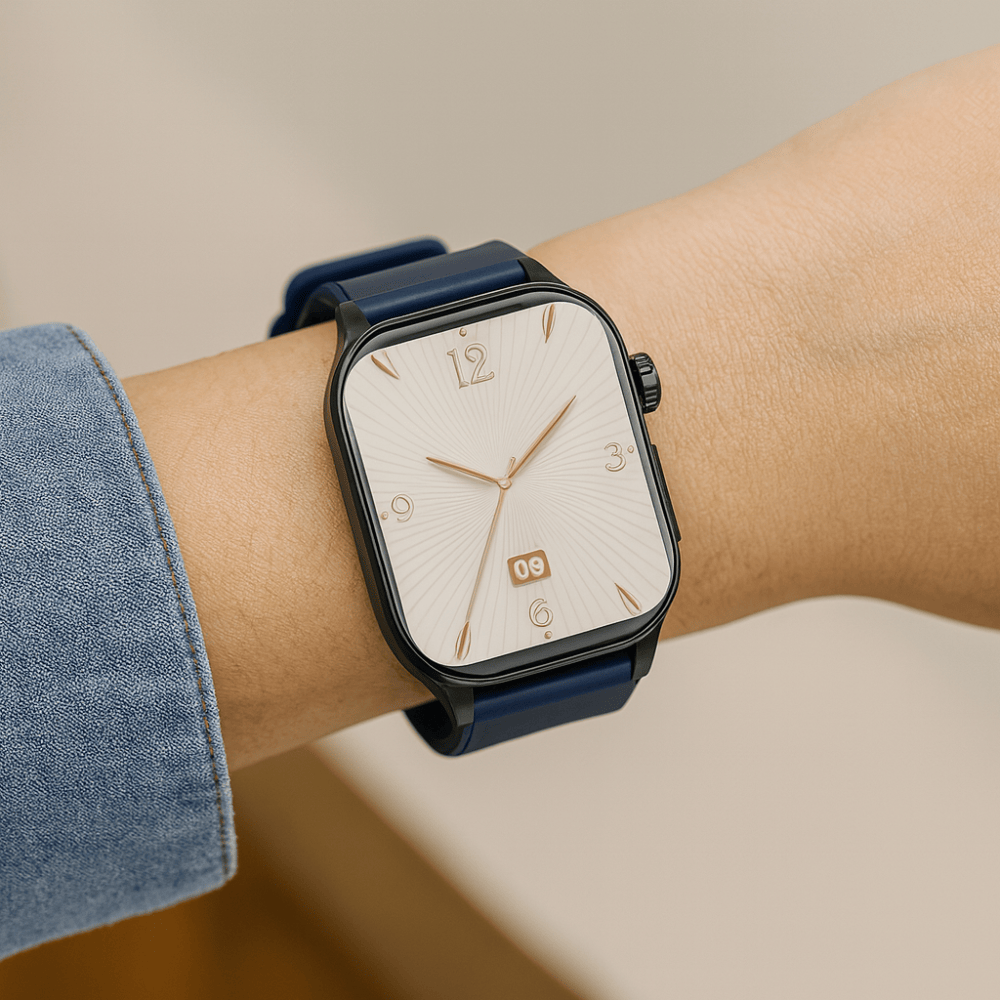 Pavoco Tragbare Technologie Blau Intelligente Senioren Smartwatch mit Gesundheitsmonitor GPS und Notruffunktion