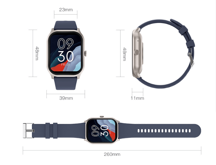 Pavoco Tragbare Technologie Blau Moderne Fitness Smartwatch für Unisex groß Display langlebig Gesundheitsüberwachung