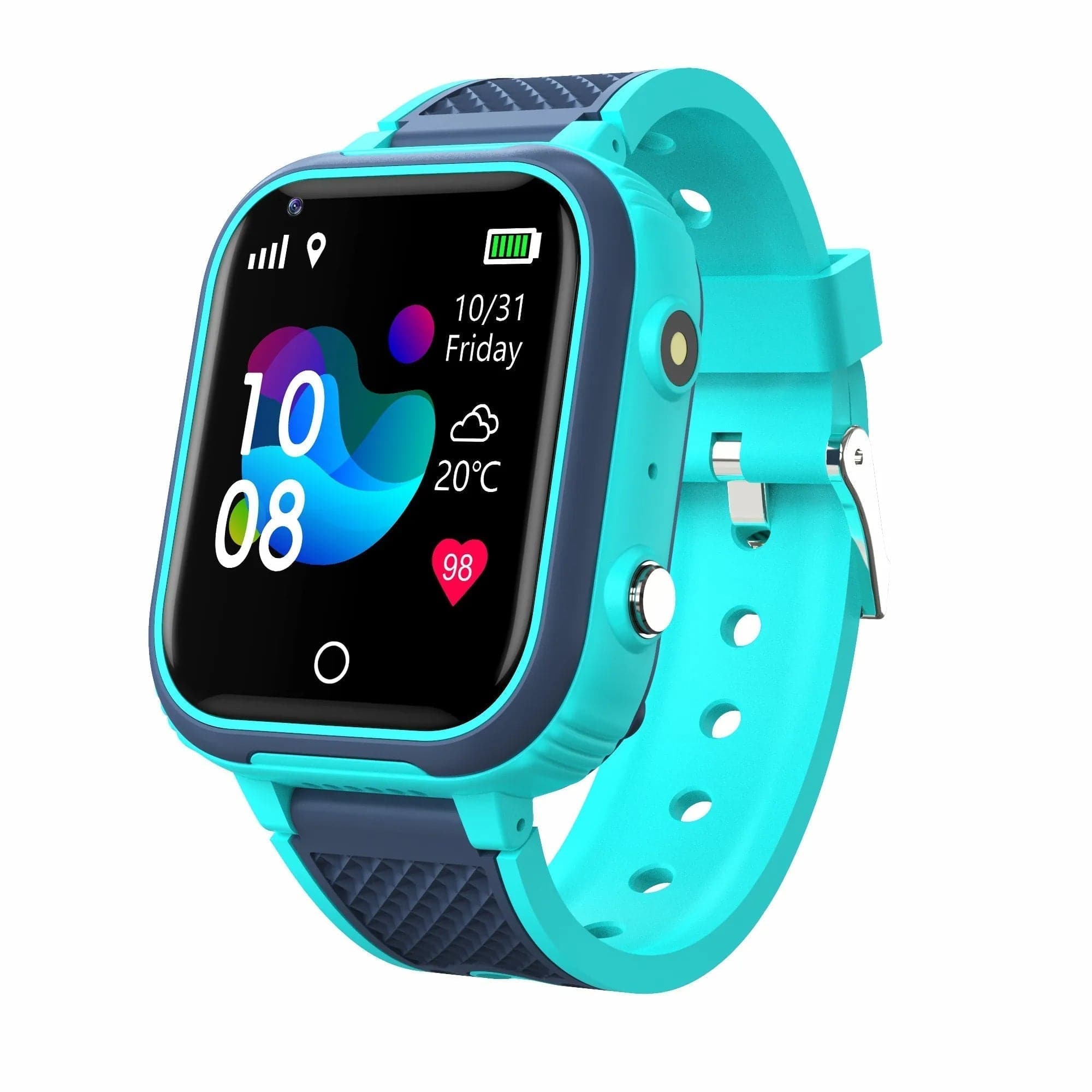 Pavoco Tragbare Technologie Blau Wasserdichte Smartwatch für Kinder mit GPS Telefonfunktion Schrittzähler 4G