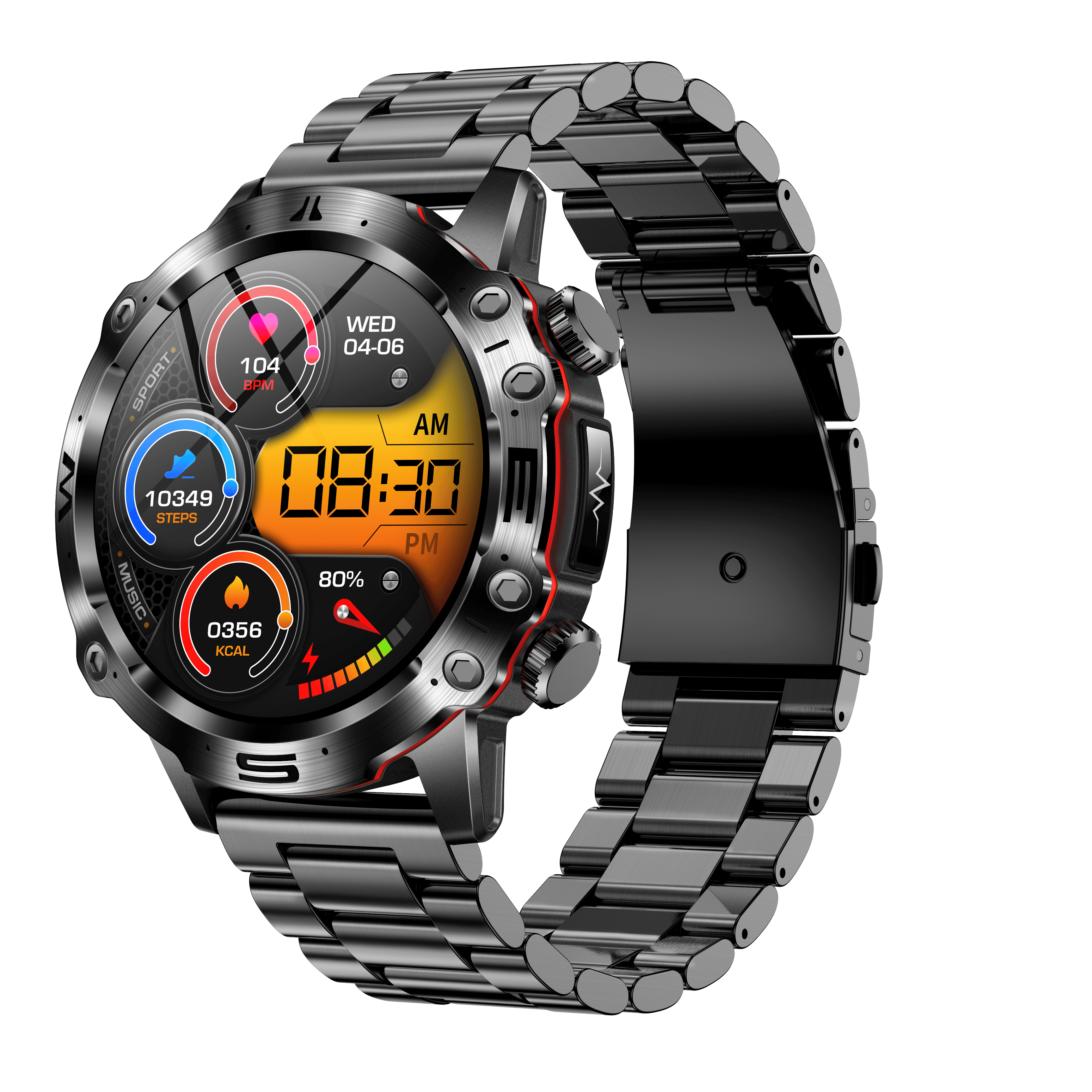 Pavoco Tragbare Technologie Fortschrittliche Smartwatch für Unisex mit Gesundheitsfunktionen und Bluetooth