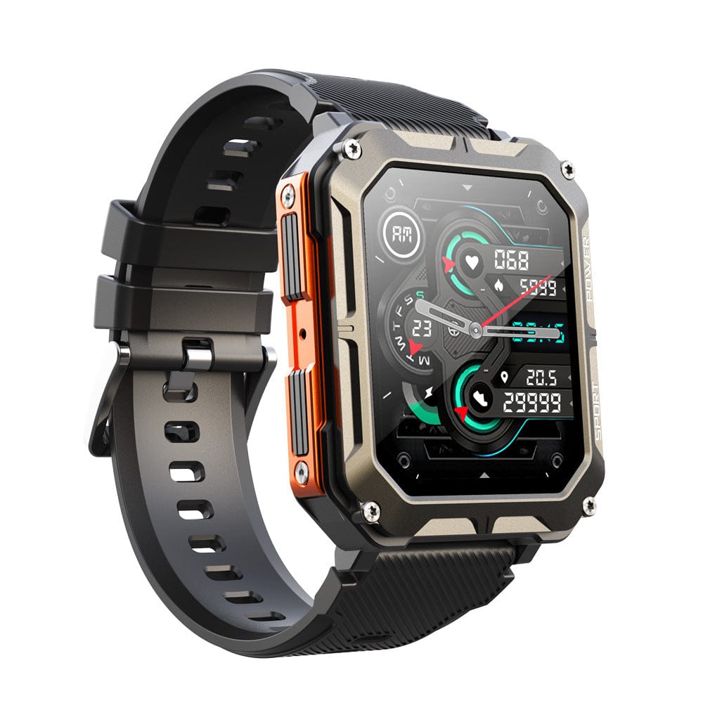 Pavoco Tragbare Technologie Robuste Multifunktionsuhr für Herren IP68 wasserdicht Bluetooth 5.0 Sport