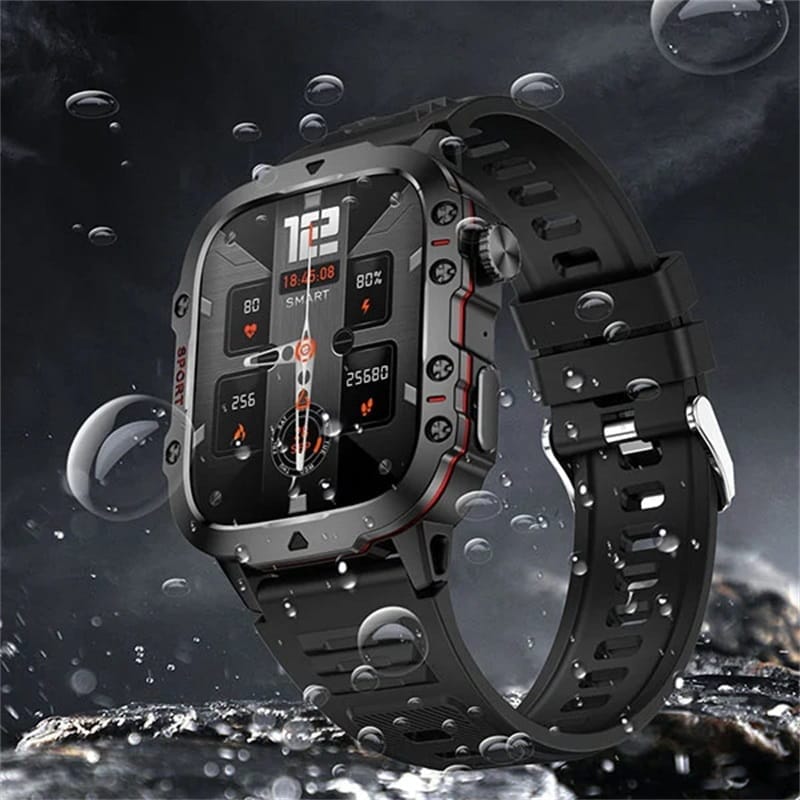 Pavoco Tragbare Technologie Robuste Outdoor-Smartwatch für Unisex langlebig wasserdicht 100 Sportmodi