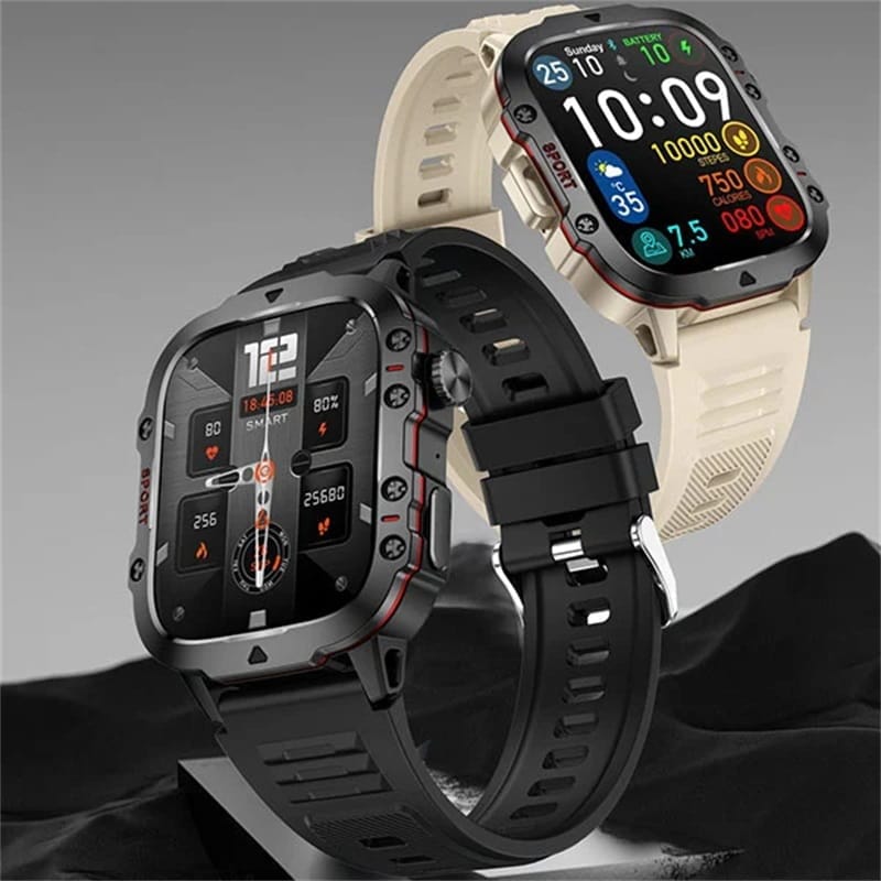 Pavoco Tragbare Technologie Robuste Outdoor-Smartwatch für Unisex langlebig wasserdicht 100 Sportmodi