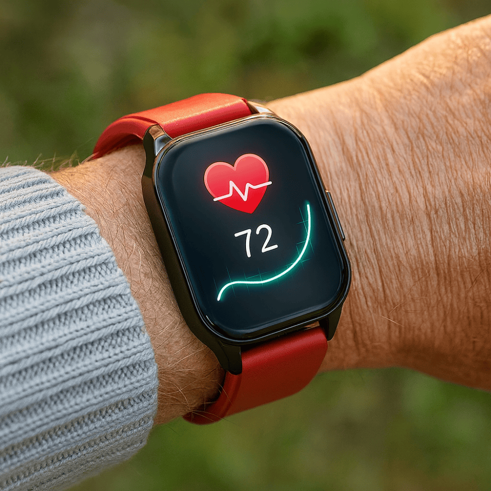 Pavoco Tragbare Technologie Rot Intelligente Senioren Smartwatch mit Gesundheitsmonitor GPS und Notruffunktion