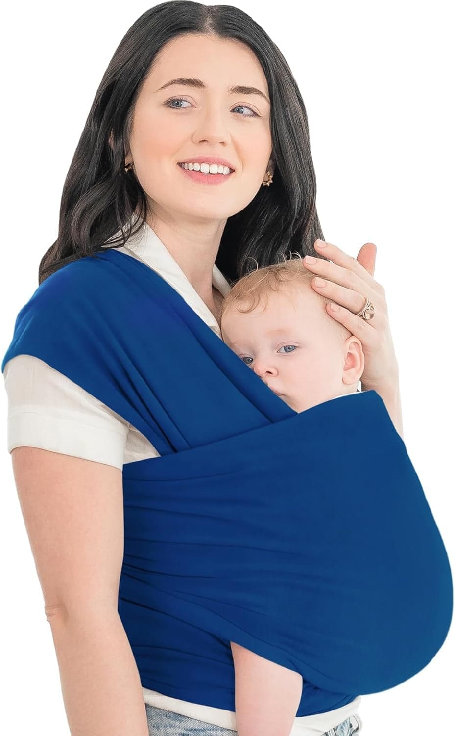 Pavoco Tragetücher Blau Ergonomische Babytrage für Eltern atmungsaktiv verstellbar von Geburt bis Kleinkind