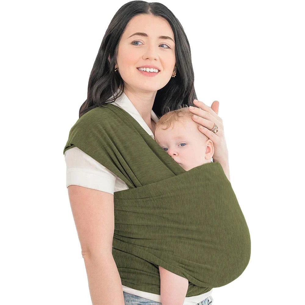 Pavoco Tragetücher Grün Ergonomische Babytrage für Eltern atmungsaktiv verstellbar von Geburt bis Kleinkind