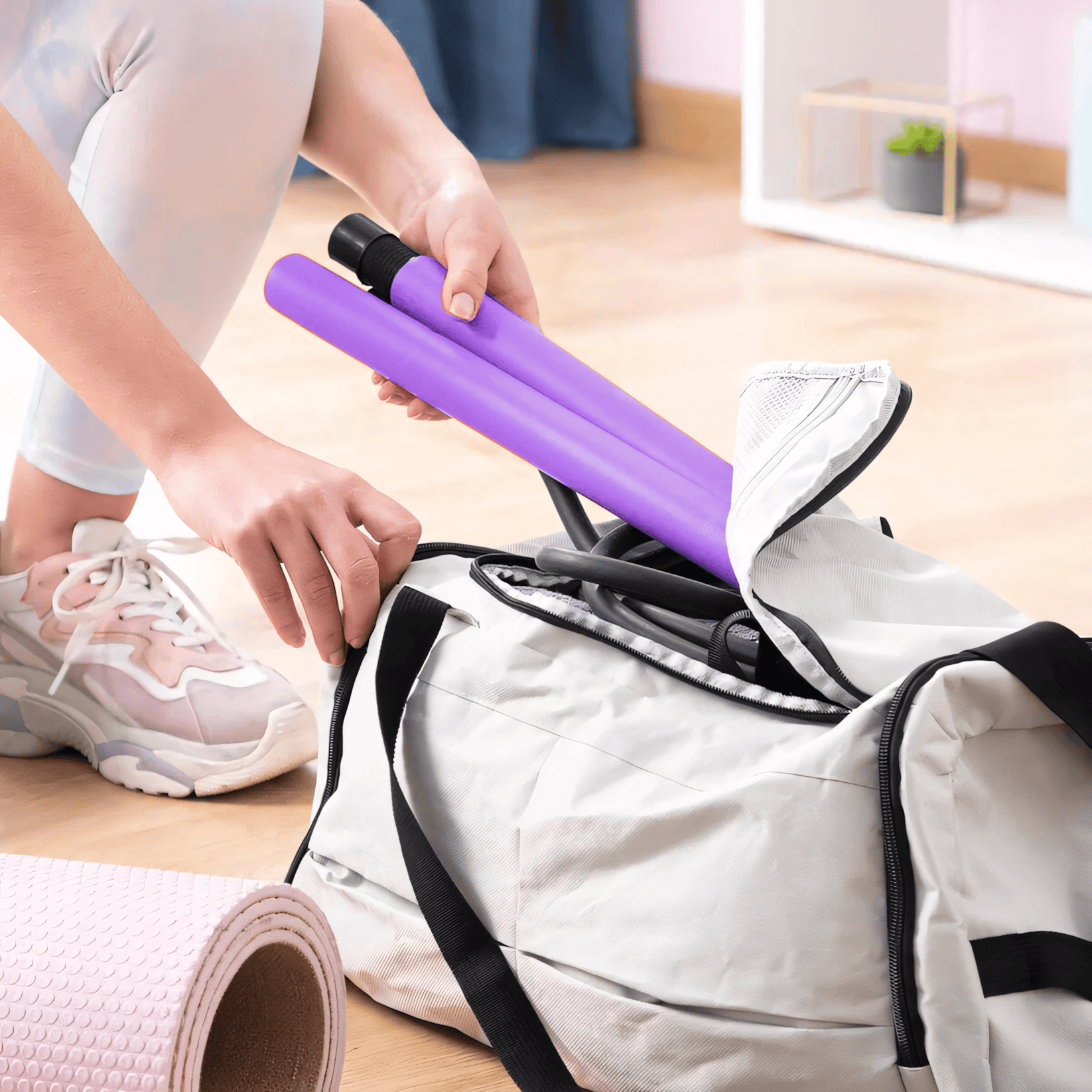 Pavoco Übungsgeräte Gelenkschonende Pilates-Stange für Unisex kompakt vielseitig ganzkörpertraining