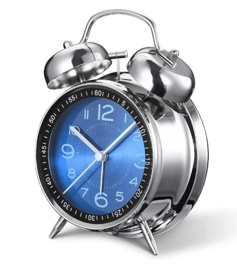 Pavoco Uhren Blau Auffälliger Vintage-Wecker für Unisex groß aus Edelstahl ideal für Schlafzimmer und Büro