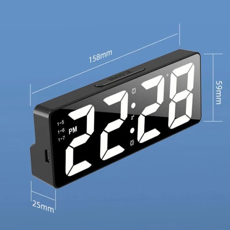 Pavoco Uhren Moderner Lichtwecker für Unisex kompakt mit Temperaturanzeige USB Batteriebetrieb