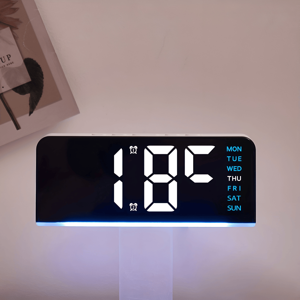 Pavoco Uhren Stilvoller LED Wecker für Unisex USB betrieben minimalistisch flüsterleise modern