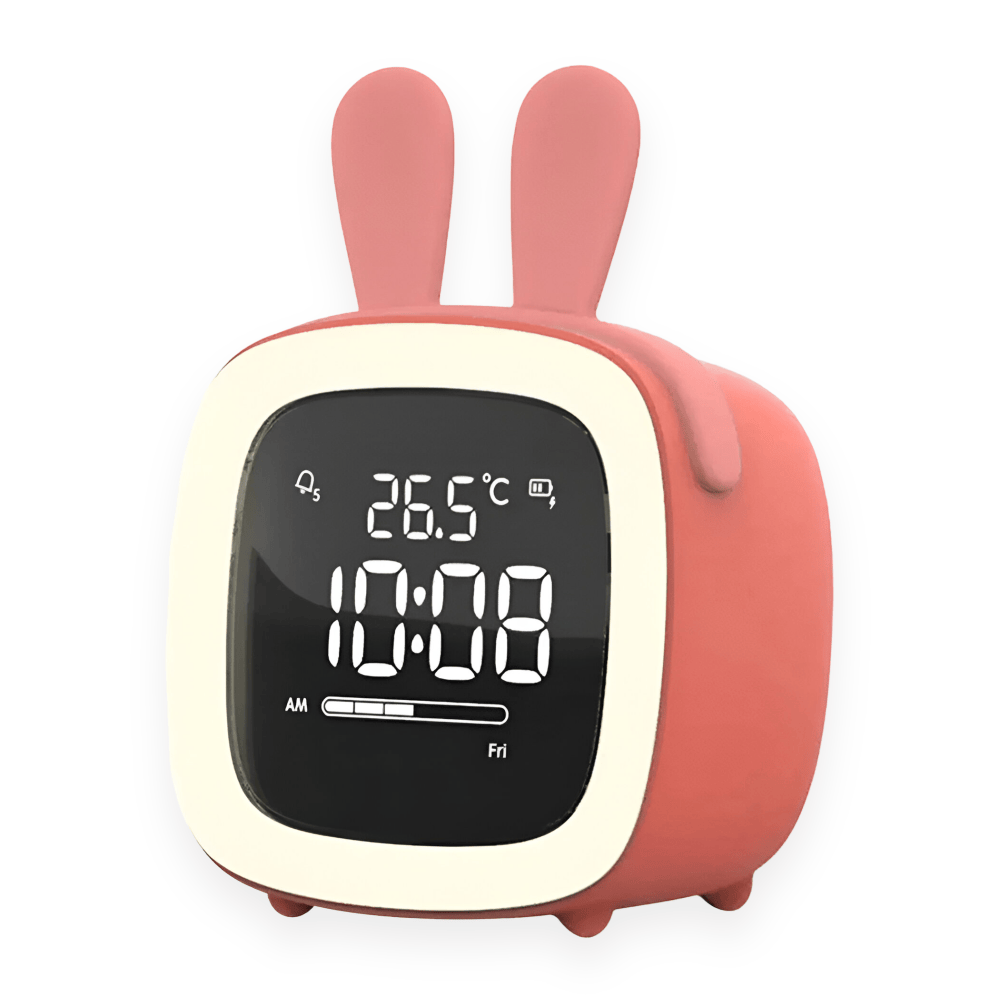 Pavoco Uhren & Wecker Hasenohr Verspielter Kinderwecker mit Hasenohren wiederaufladbar LED Nachtlampe charmant