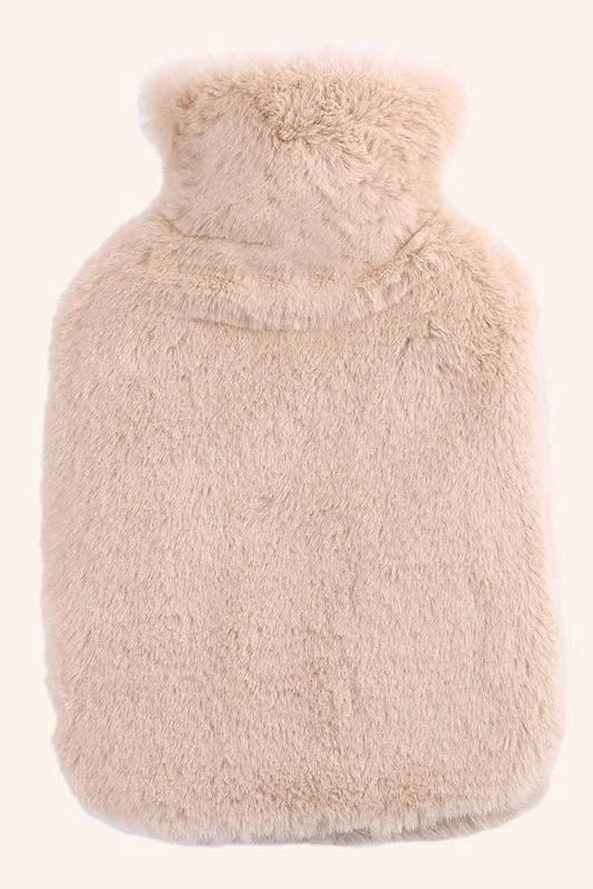 Pavoco Wärmekissen & -wickel Beige Kuschelige Wärmflaschenhülle für Unisex abnehmbar kältebeständig aus Plüsch 2L