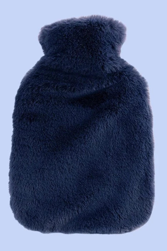 Pavoco Wärmekissen & -wickel Blau Kuschelige Wärmflaschenhülle für Unisex abnehmbar kältebeständig aus Plüsch 2L