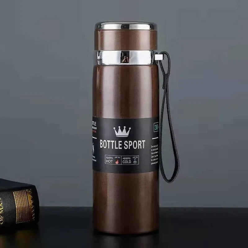 Pavoco Wasserflaschen 1000ML / Kaffee Isolierte Edelstahl Trinkflasche für Unisex 1L sportlich heiß kalt langlebig