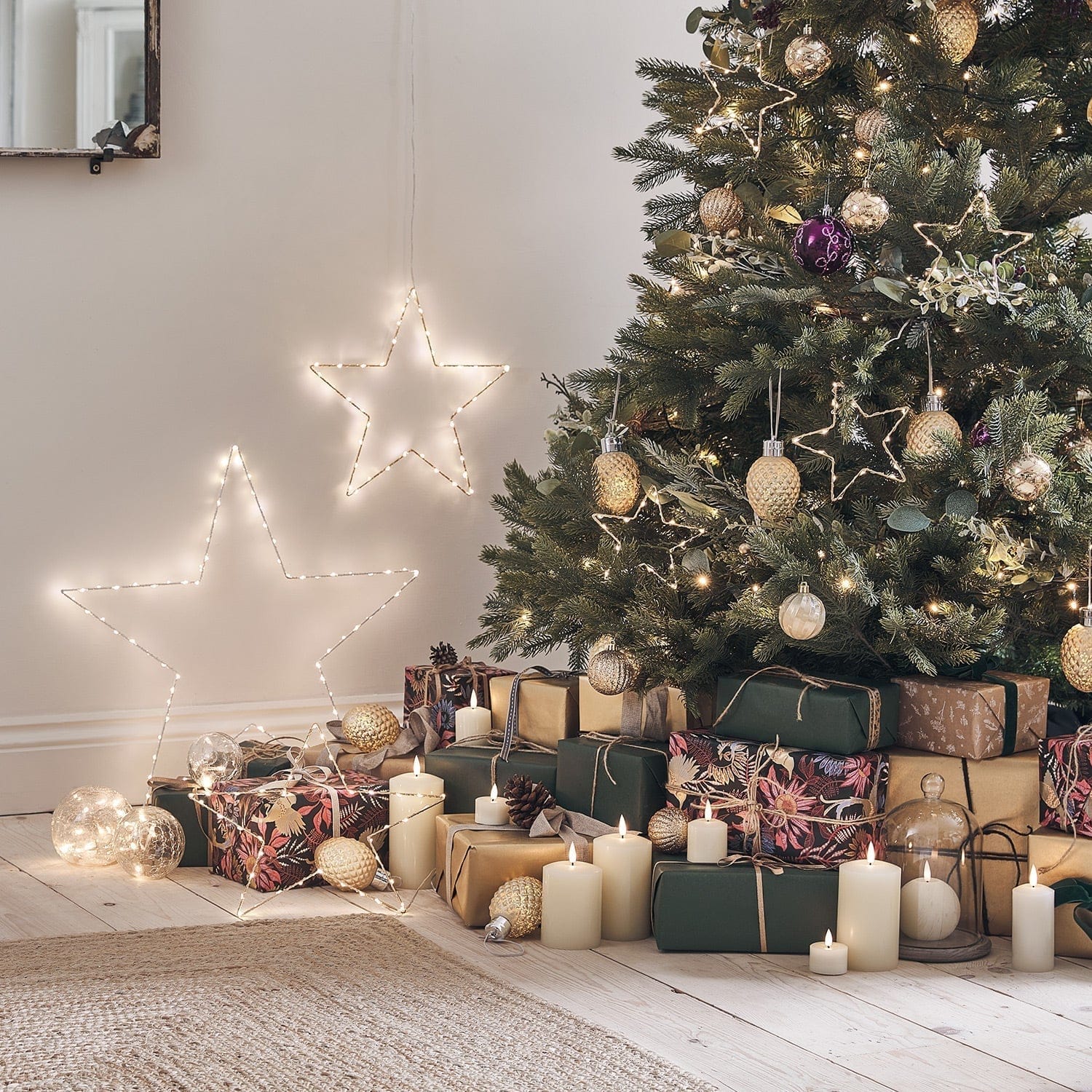 Pavoco Weihnachtslichter Default Festliche LED Sternlichter für Weihnachtsdeko außen warmweiß dekorativ