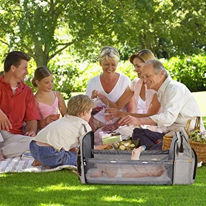 Pavoco Windeltaschen Multifunktionaler Rucksack für Eltern tragbares Babybett Wickeltasche wasserdicht