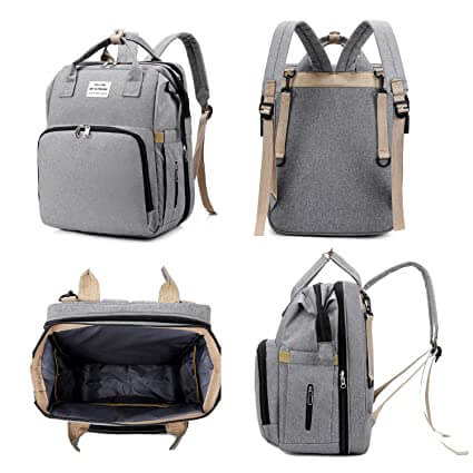 Pavoco Windeltaschen Multifunktionaler Rucksack für Eltern tragbares Babybett Wickeltasche wasserdicht