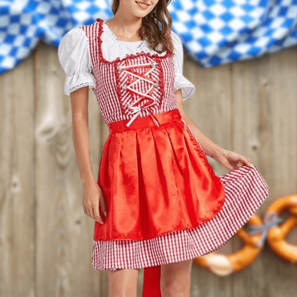 Primadon Lässige Kleider XS Aline | Elegante Trachtenbluse für Damen mit Schürze