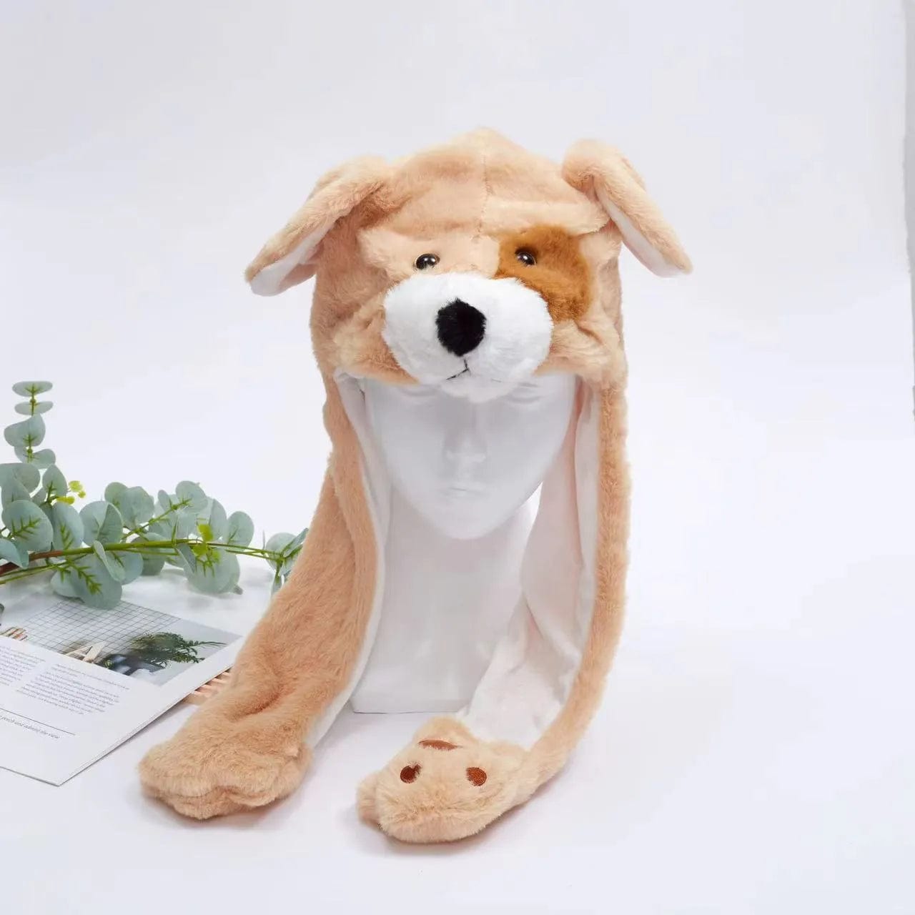 Lustiger Winterhut für Unisex mit beweglichen Ohren und Plüschmaterial 50