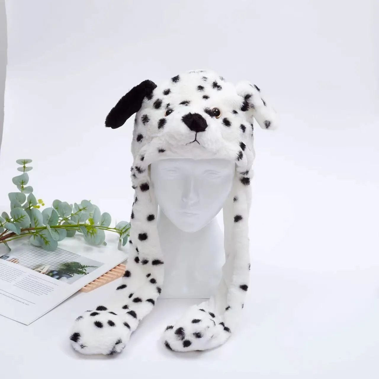 Lustiger Winterhut für Unisex mit beweglichen Ohren und Plüschmaterial 59