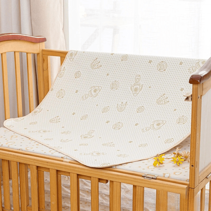 Pavoco Baby- und Kleinkindbettwäsche 2er-Pack / Rakete / 50x70cm Auslaufsichere Matratzenauflage für Kinder weich atmungsaktiv 2er-Set