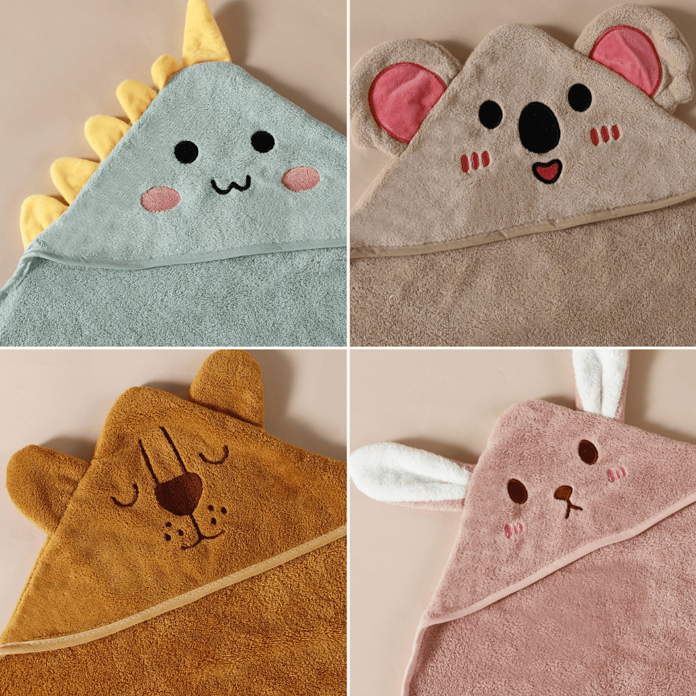 Pavoco Babybadewaren Weicher Baby-Badeumhang mit Kapuze für Kleinkinder atmungsaktiv saugfähig