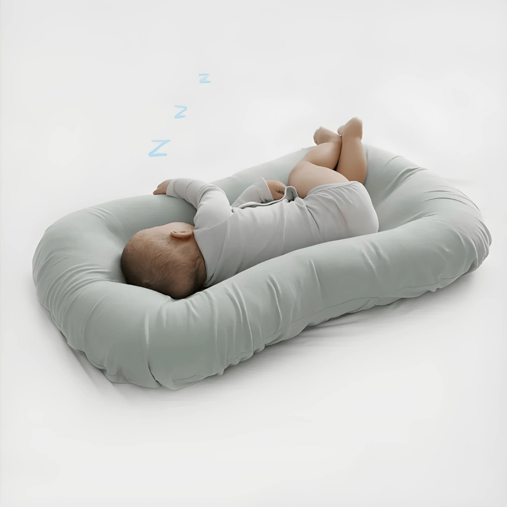 Pavoco Babybettwäsche Grün Ergonomisches Babykissen für Neugeborene hypoallergen atmungsaktiv
