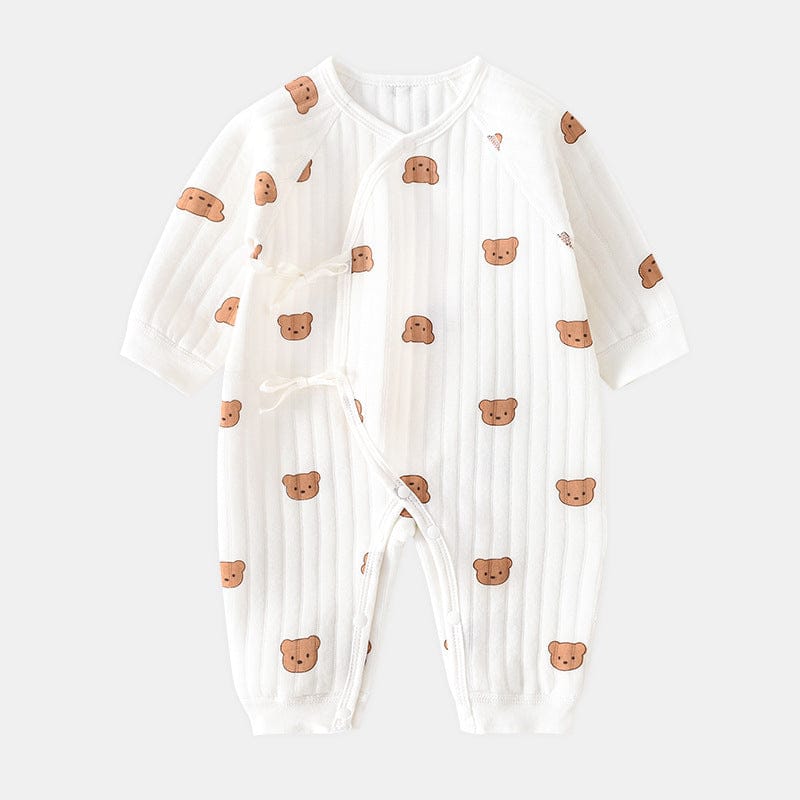 Pavoco Babykleidung Bär / 3M Weicher Babystrampler für Neugeborene mit Bärenmotiv Frühling Herbst