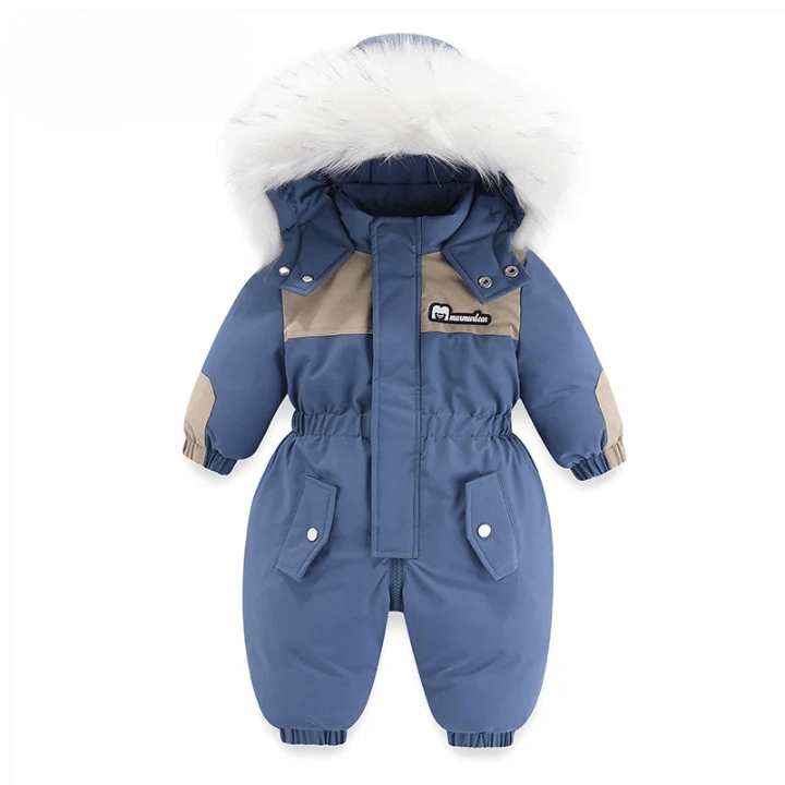 Pavoco Babykleidung Blau / 18M (90) Warmer Babyoverall für Kleinkinder wasserdicht mit Kapuze Winter leicht