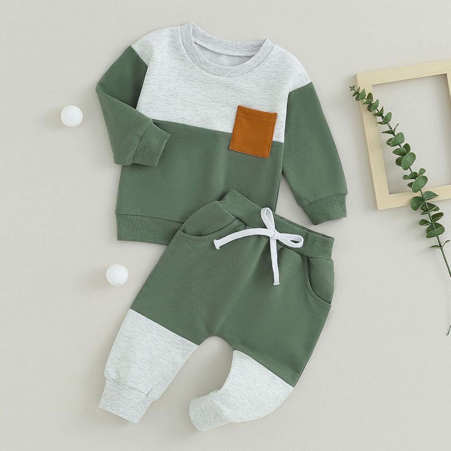 Pavoco Babykleidung C / 0-6 Monate Weiches Baby Jogger Set für Jungen Mädchen atmungsaktiv Herbst hochwertig Baumwolle