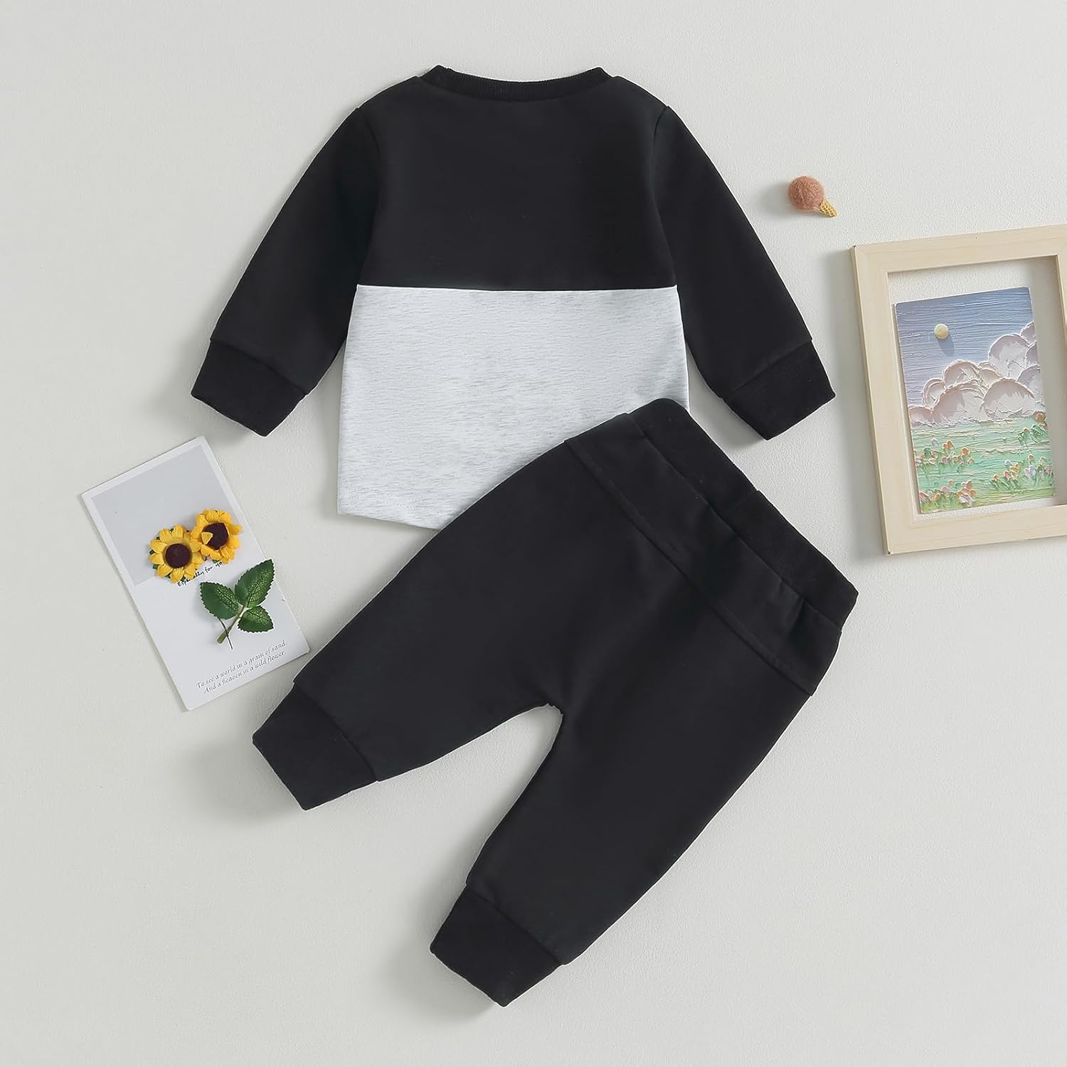 Pavoco Babykleidung D / 0-6 Monate Weiches Baby Jogger Set für Jungen Mädchen atmungsaktiv Herbst hochwertig Baumwolle