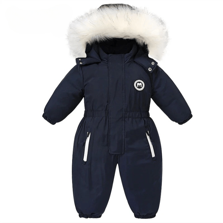 Pavoco Babykleidung Dunkelblau / 18M (90) Warmer Babyoverall für Kleinkinder wasserdicht mit Kapuze Winter leicht