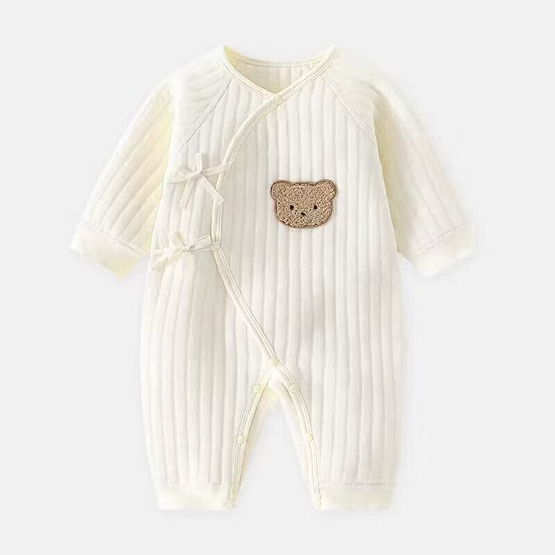 Pavoco Babykleidung Khaki / 3M Weicher Babystrampler für Neugeborene mit Bärenmotiv Frühling Herbst