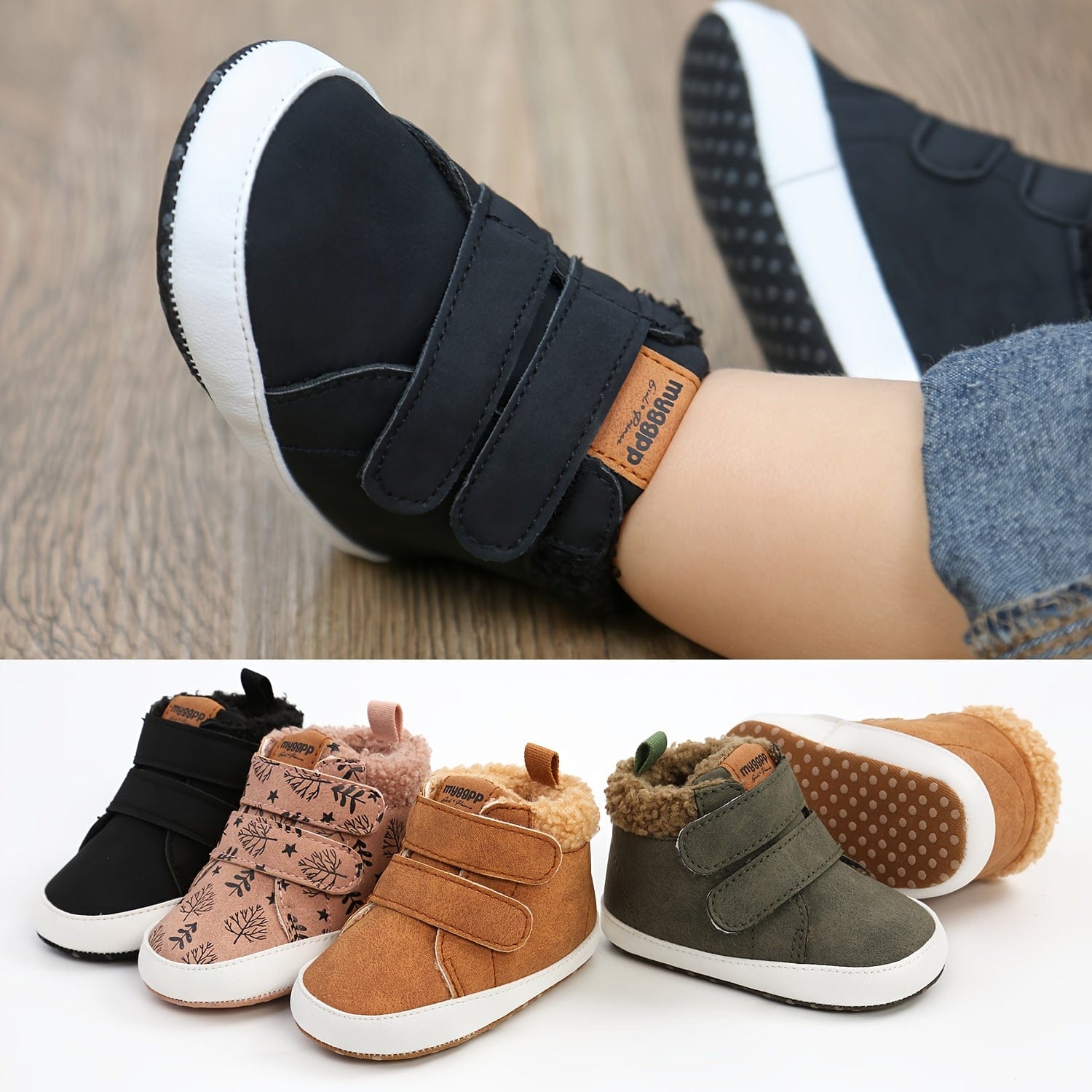 Pavoco Babyschuhe Kuschelige Babystiefel für Kinder warm Fleecefutter Winter mit Klettverschluss